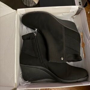 Anne Klein Sport Black Wedge Ankle Boots